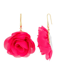 Dauplaise Jewelry - Enchanting Pink Blossom Drop Earrings