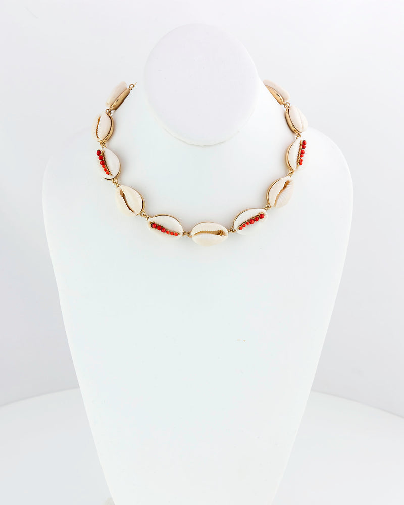 Dauplaise Jewelry - Coral & Shells Necklace