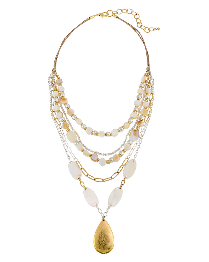Dauplaise Jewelry - Gilded Elegance Swag Teardrop Necklace