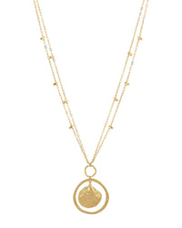 Dauplaise Jewelry - Golden Serenity Orbital Shell Necklace