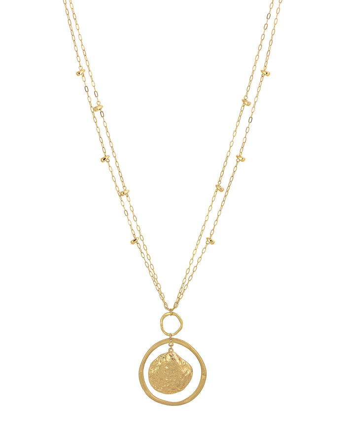 Dauplaise Jewelry - Golden Serenity Orbital Shell Necklace