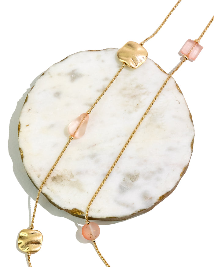 Dauplaise Jewelry - Ethereal Coral Glow Illusion Necklace