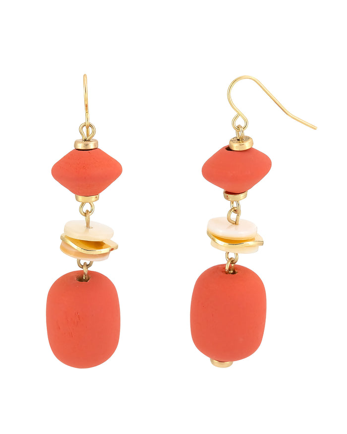 Dauplaise Jewelry - Coral Burst Chunky Nugget Earrings