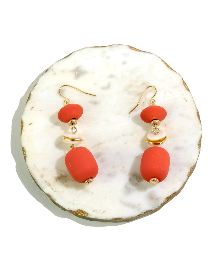 Dauplaise Jewelry - Coral Burst Chunky Nugget Earrings