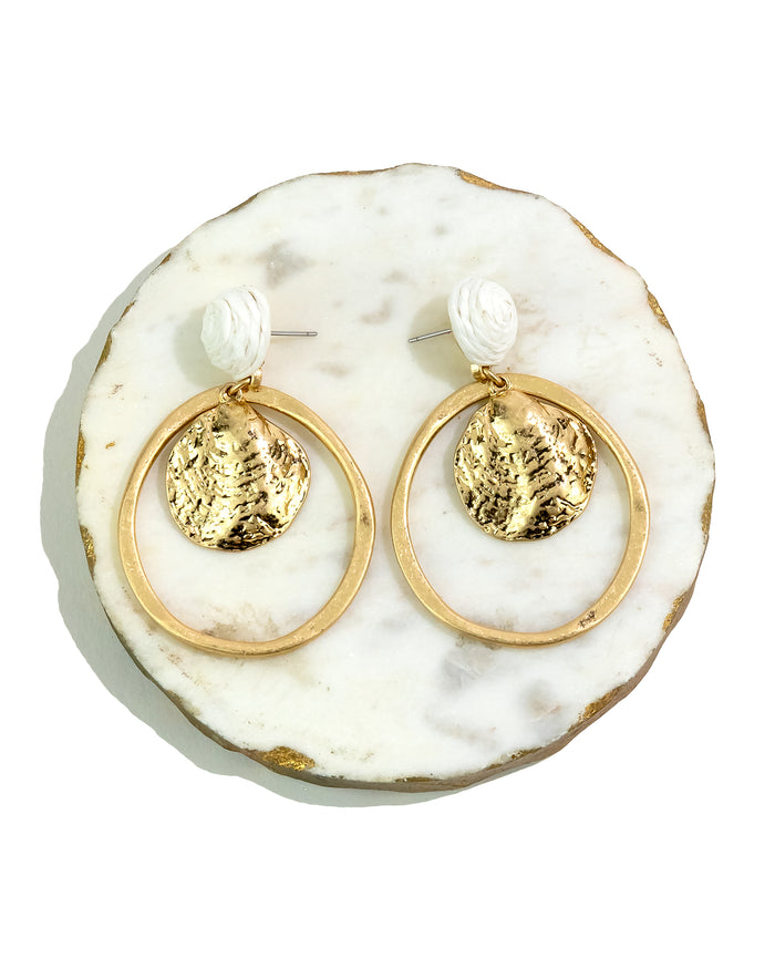 Dauplaise Jewelry - Coastal Glimmer Sea Shell Orbital Earrings