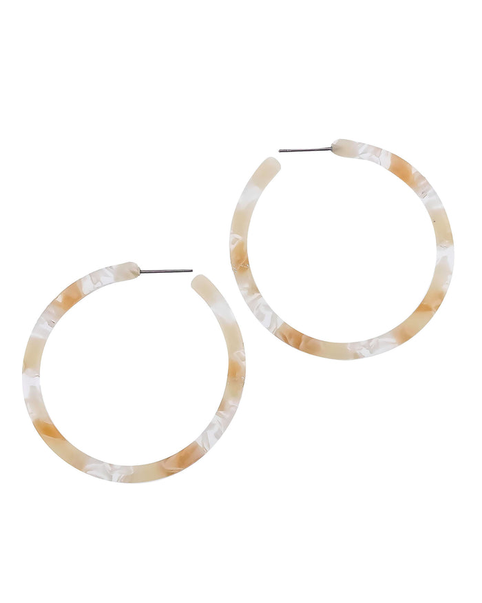 Dauplaise Jewelry - Coral Mist Multi-Lucite Hoop Earrings
