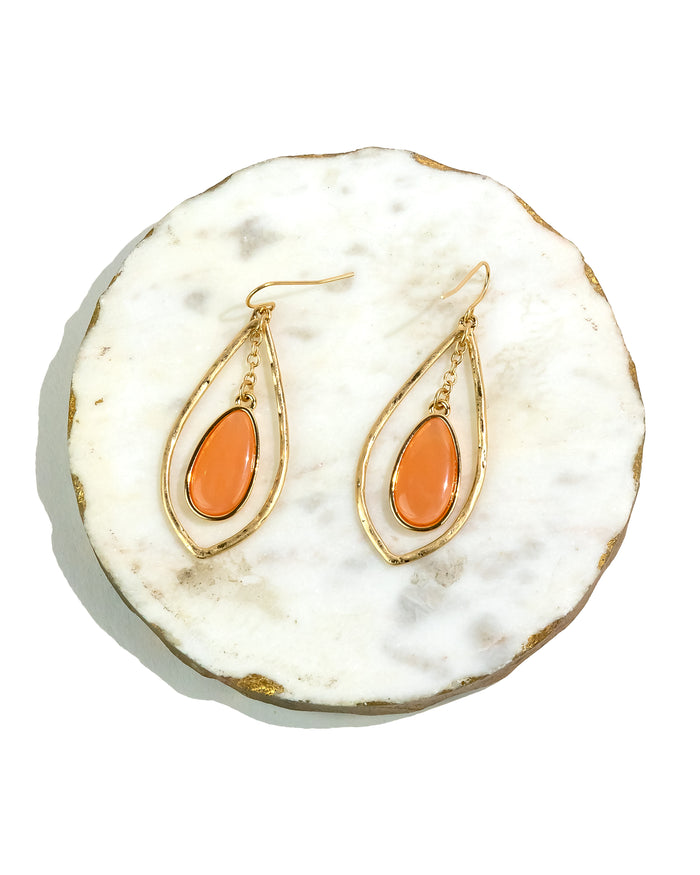 Dauplaise Jewelry - Coral Harmony Teardrop Earrings