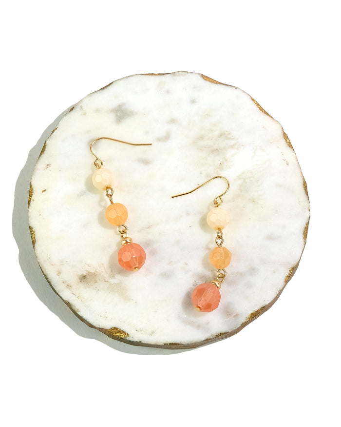 Dauplaise Jewelry - Coral Sunset Ombre Drop Earrings