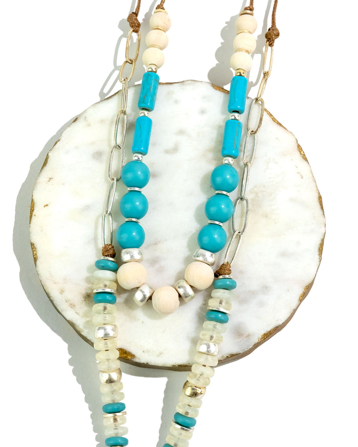 Dauplaise Jewelry - Boho Turquoise Teardrop Harmony Necklace