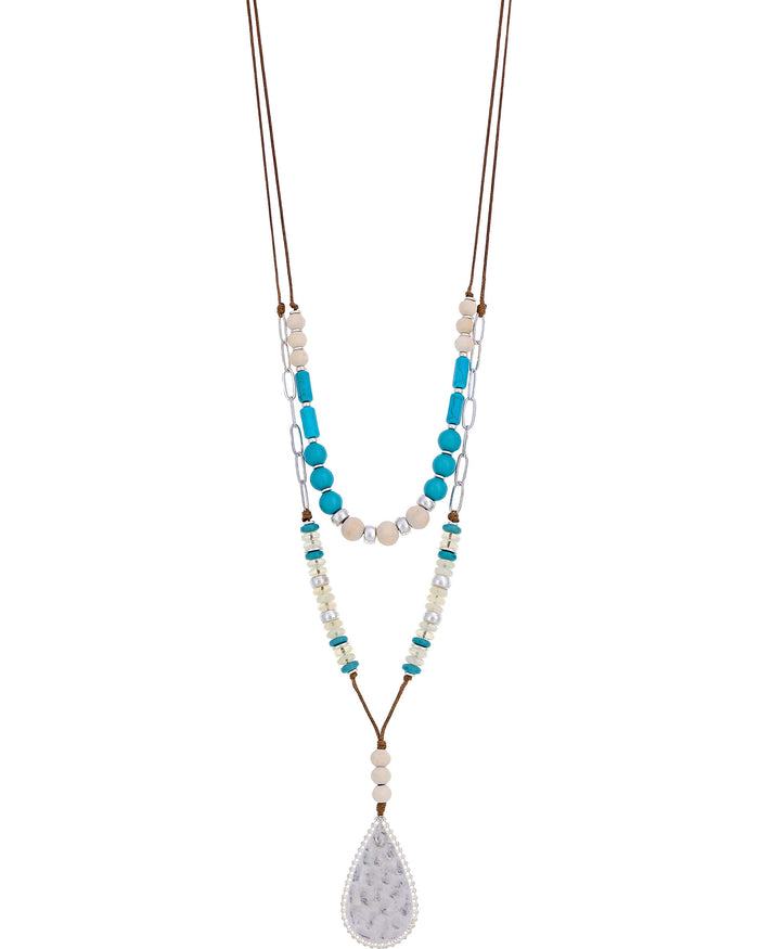 Dauplaise Jewelry - Boho Turquoise Teardrop Harmony Necklace