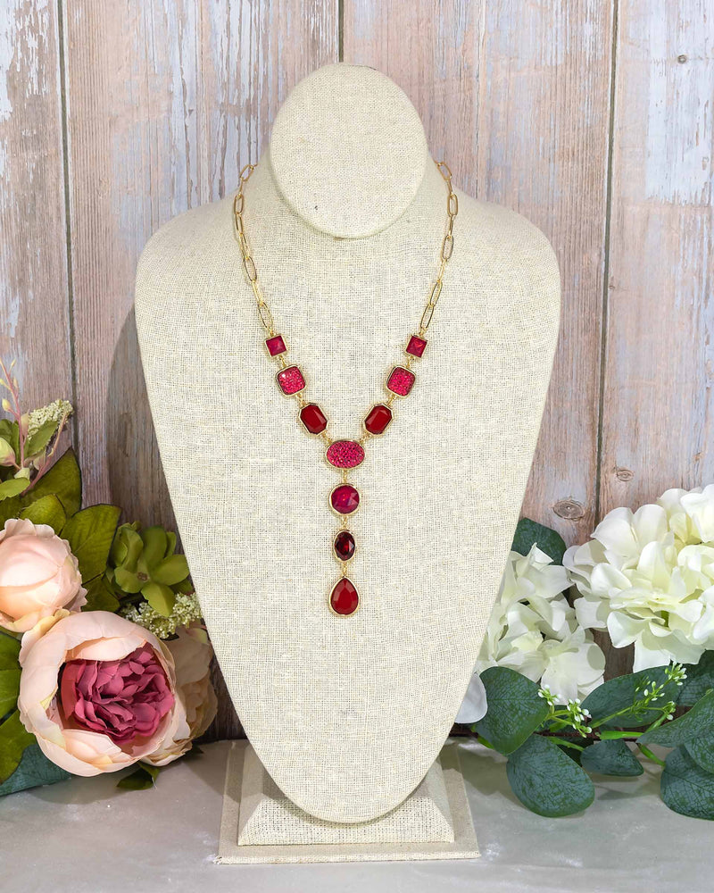 Dauplaise Jewelry - Ruby Radiance Y-Necklace