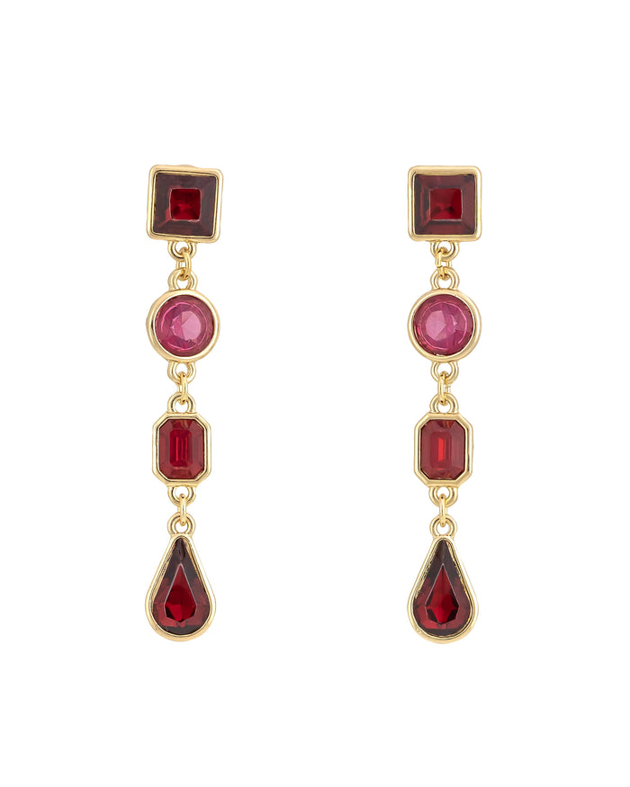 Dauplaise Jewelry - Scarlet Symmetry Earrings