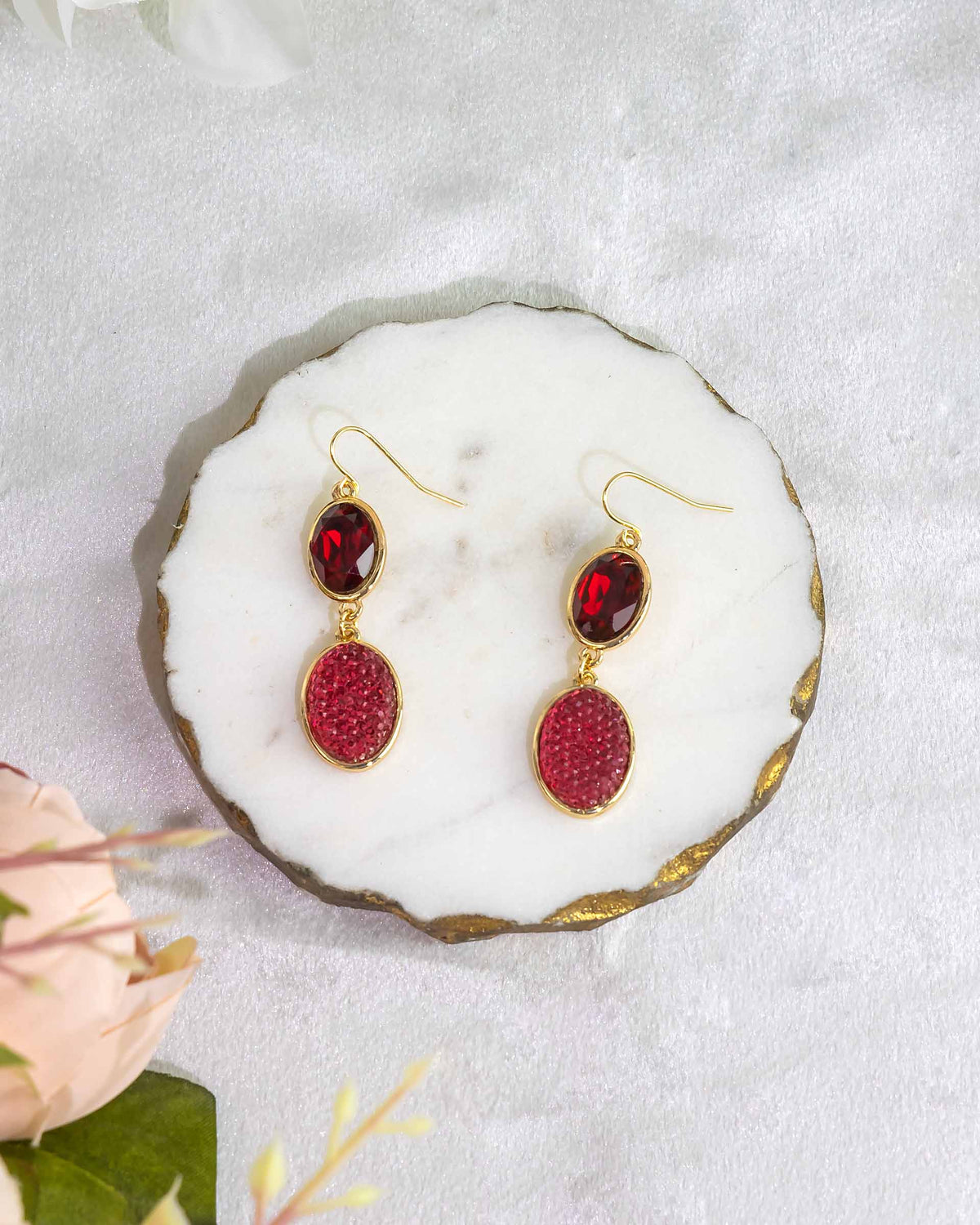 Dauplaise Jewelry - Crimson Cascade Earrings