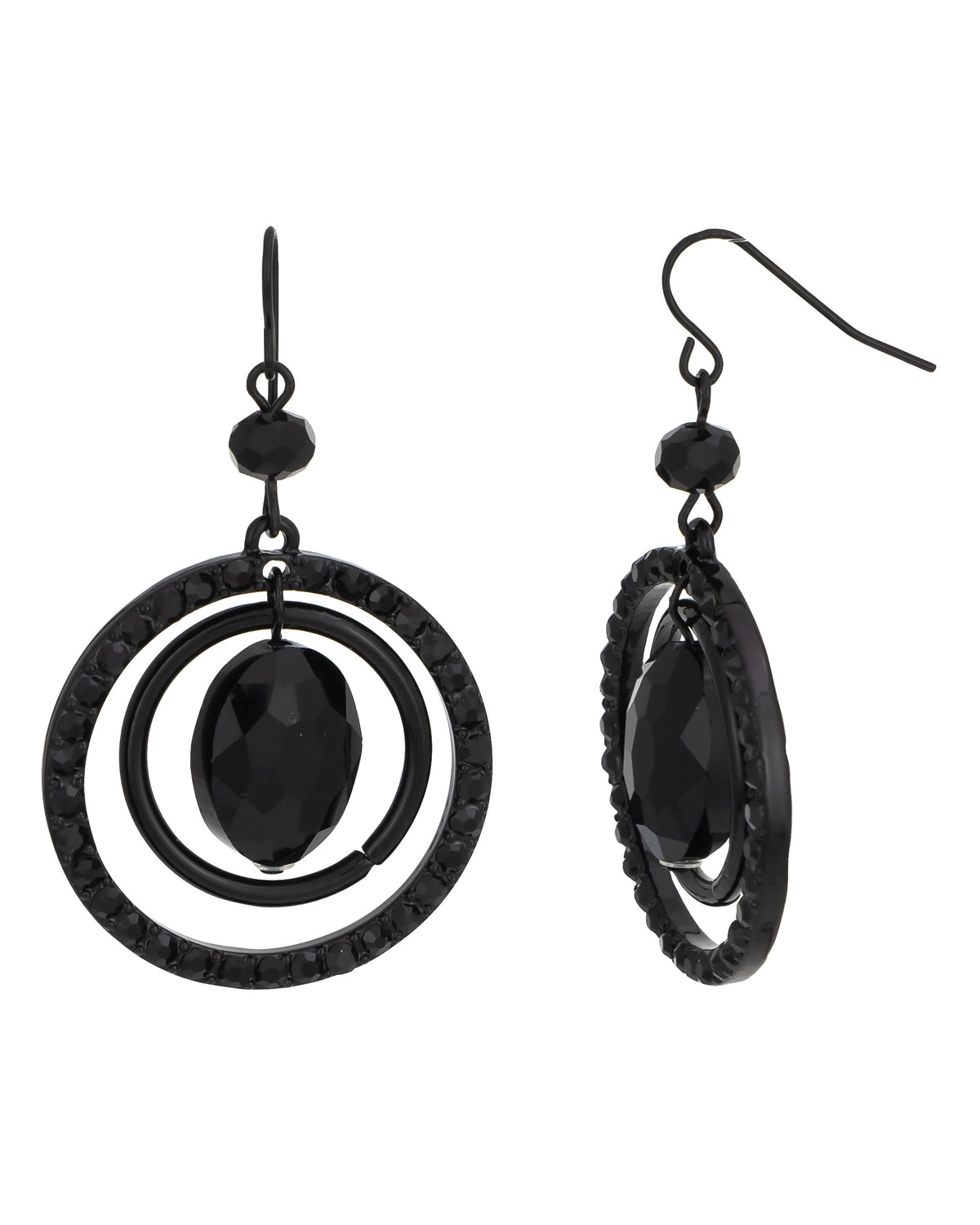 Dauplaise Jewelry - Jet Eclipse Hoops