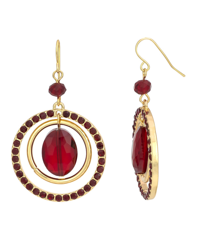 Dauplaise Jewelry - Crimson Sunburst Hoops