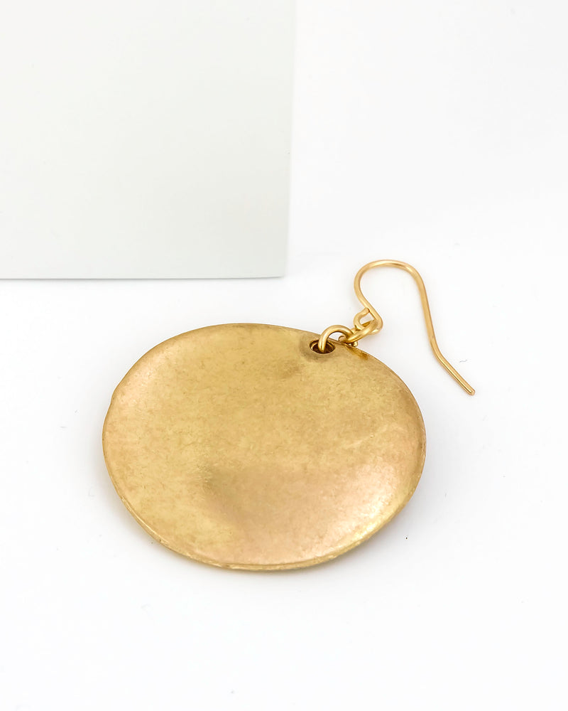 Dauplaise Jewelry - Gold-Tone Casual Metals Disc Drop Earrings