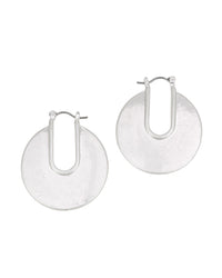 Dauplaise Jewelry - Textured Silver-Tone Hoop Earrings