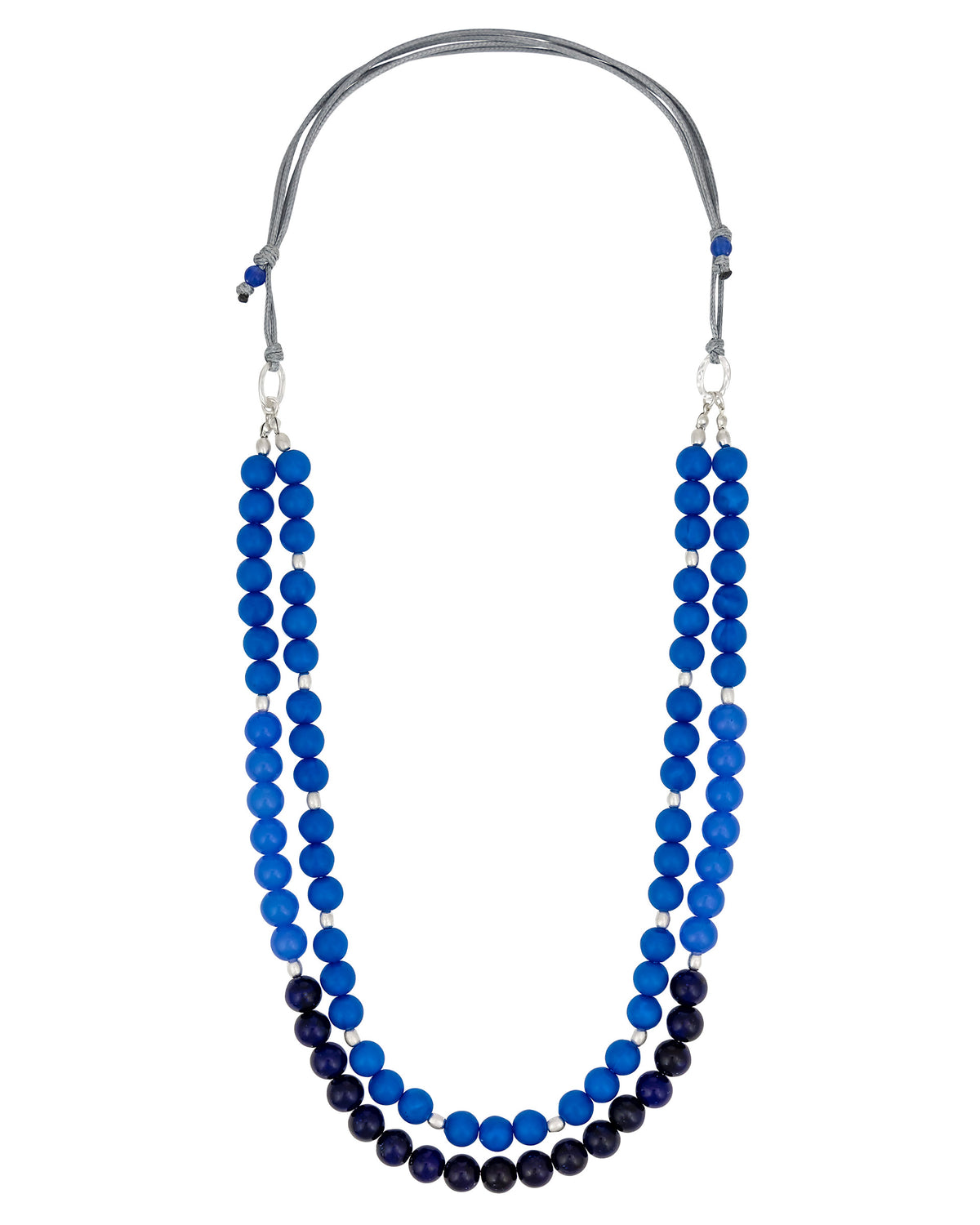 Dauplaise Jewelry - Double-Strand Blue Beaded Necklace