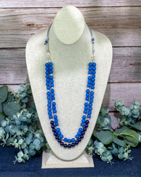 Dauplaise Jewelry - Double-Strand Blue Beaded Necklace