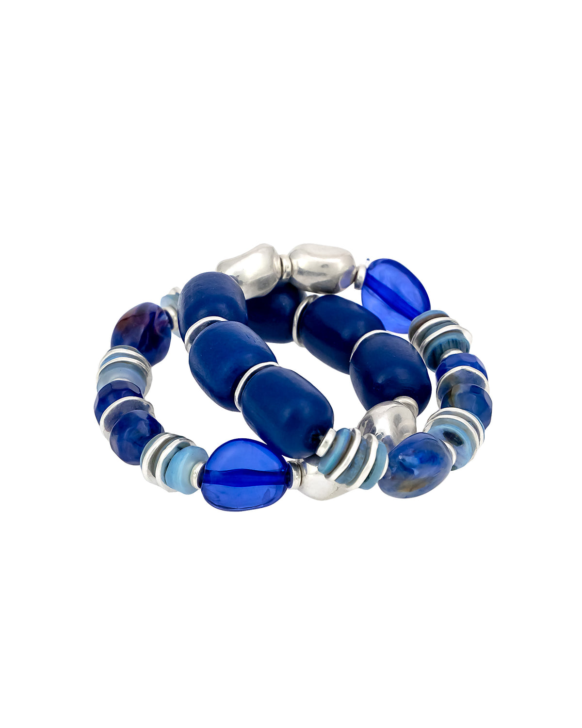 Dauplaise Jewelry - Blue Beaded Bracelet Set