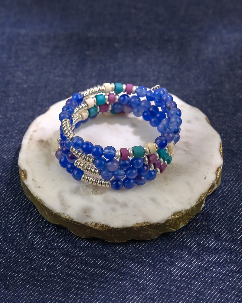 Dauplaise Jewelry - Multi-Strand Blue Beaded Bracelet