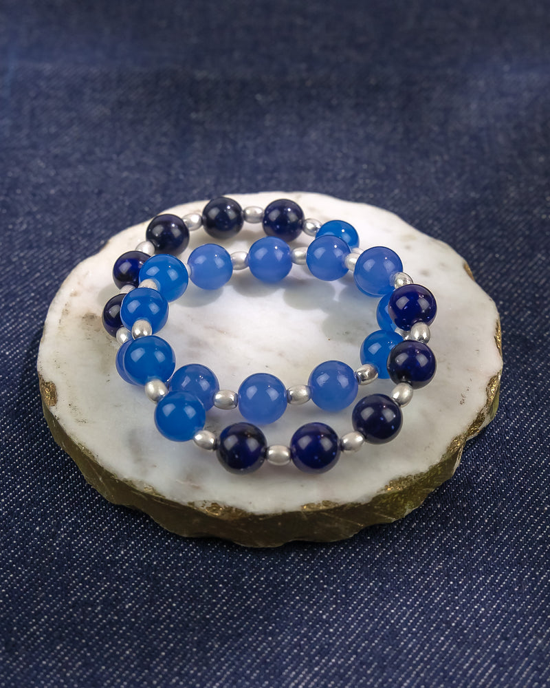 Dauplaise Jewelry - Double-Strand Blue Beaded Bracelet