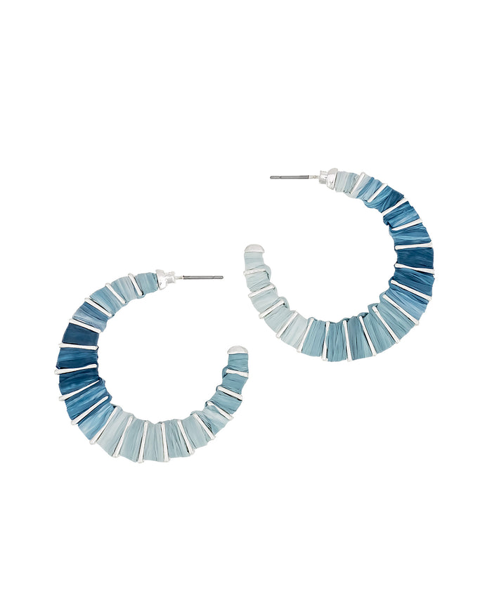 Dauplaise Jewelry - Ombre Blue Hoop Earrings