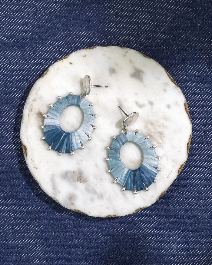 Dauplaise Jewelry - Blue Ombre Circle Stud Earrings