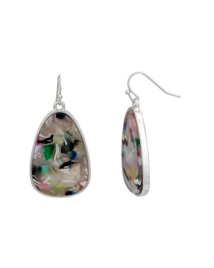 Dauplaise Jewelry - Multicolor Stone Drop Earrings