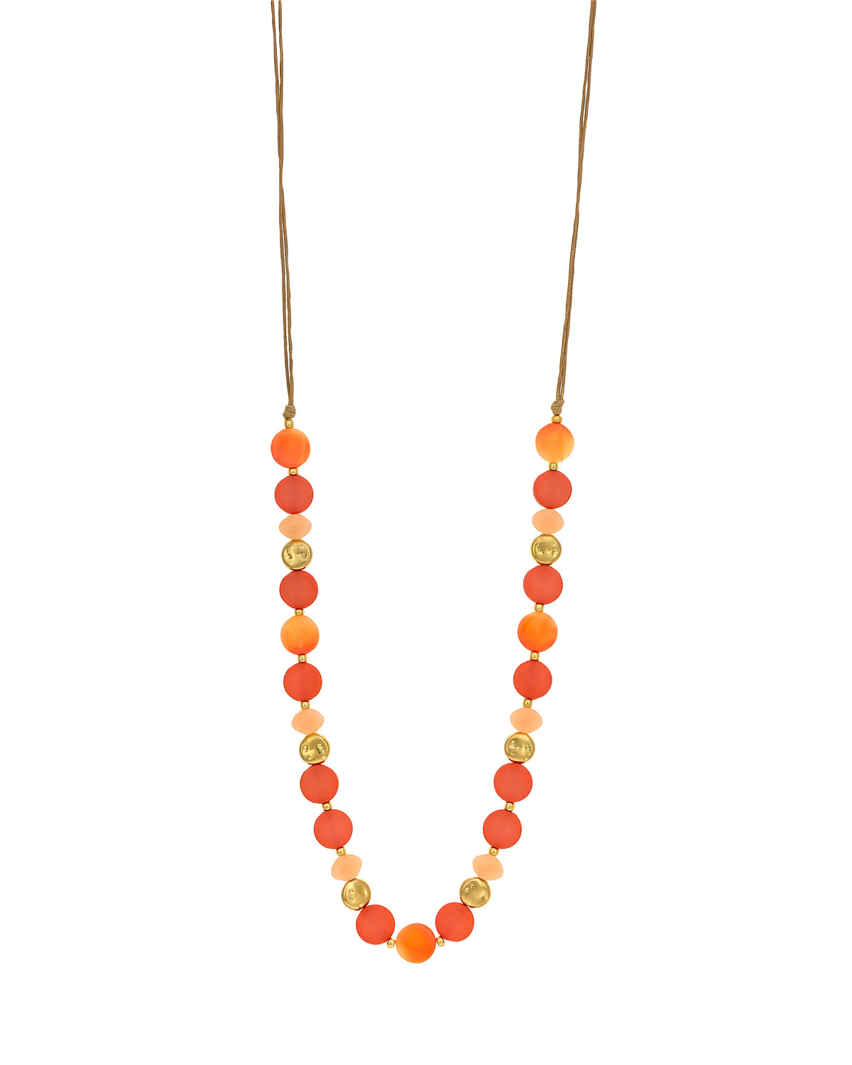 Dauplaise Jewelry - Coral and Peach Beaded Necklace