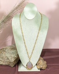 Dauplaise Jewelry - Ombre Glitter Teardrop Pendant Necklace