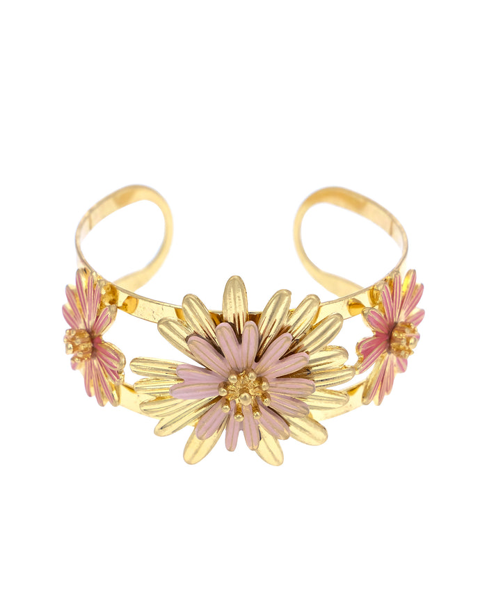 Dauplaise Jewelry - Gold-Tone Daisy Cuff Bracelet