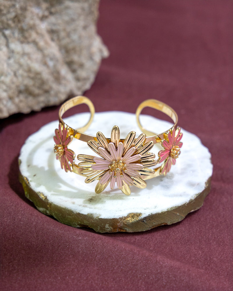 Dauplaise Jewelry - Gold-Tone Daisy Cuff Bracelet