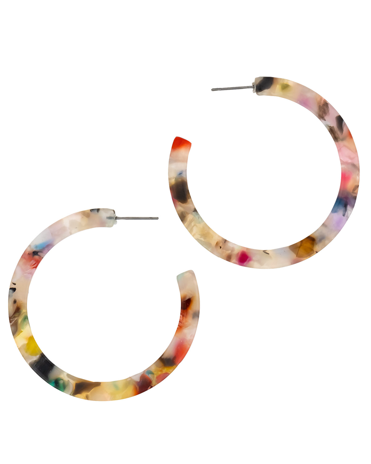 Daupaise Jewelry - Multicolor Tortoiseshell Hoop Earrings