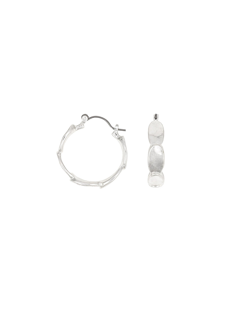 Dauplaise Jewelry - Textured Silver-Tone Hoop Earrings