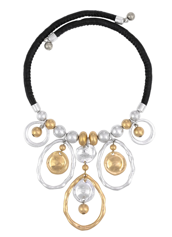 Dauplaise Jewelry - Short Coil Necklace with Large Drop-offs