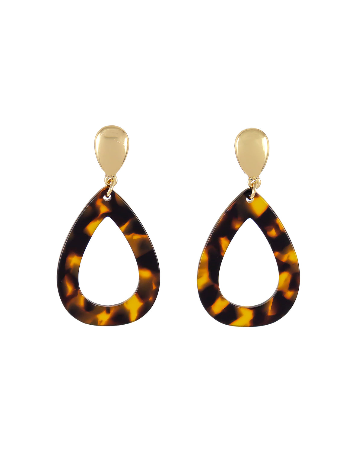 Dauplaise Jewelry - Tortoise-Print Pear Drop Earring