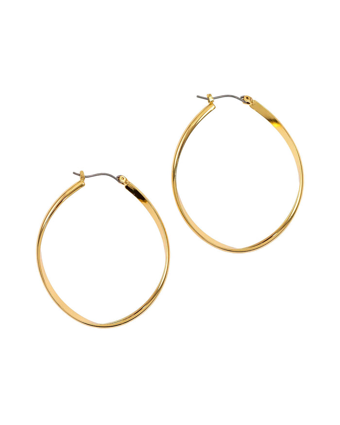 Dauplaise Jewelry - Gold-tone Large Oval Hoop Earrings