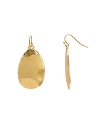 Dauplaise Jewelry - Gold-tone Oval Disc Drop Earrings
