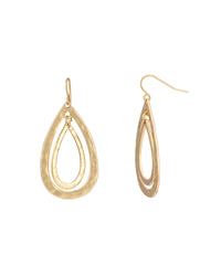 Dauplaise Jewelry - Gold-tone Double Open Teardrop Earrings