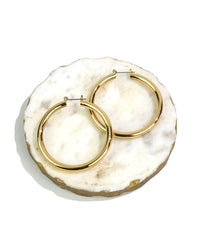 Dauplaise Jewelry - Classic Gold-tone Hoop Earrings