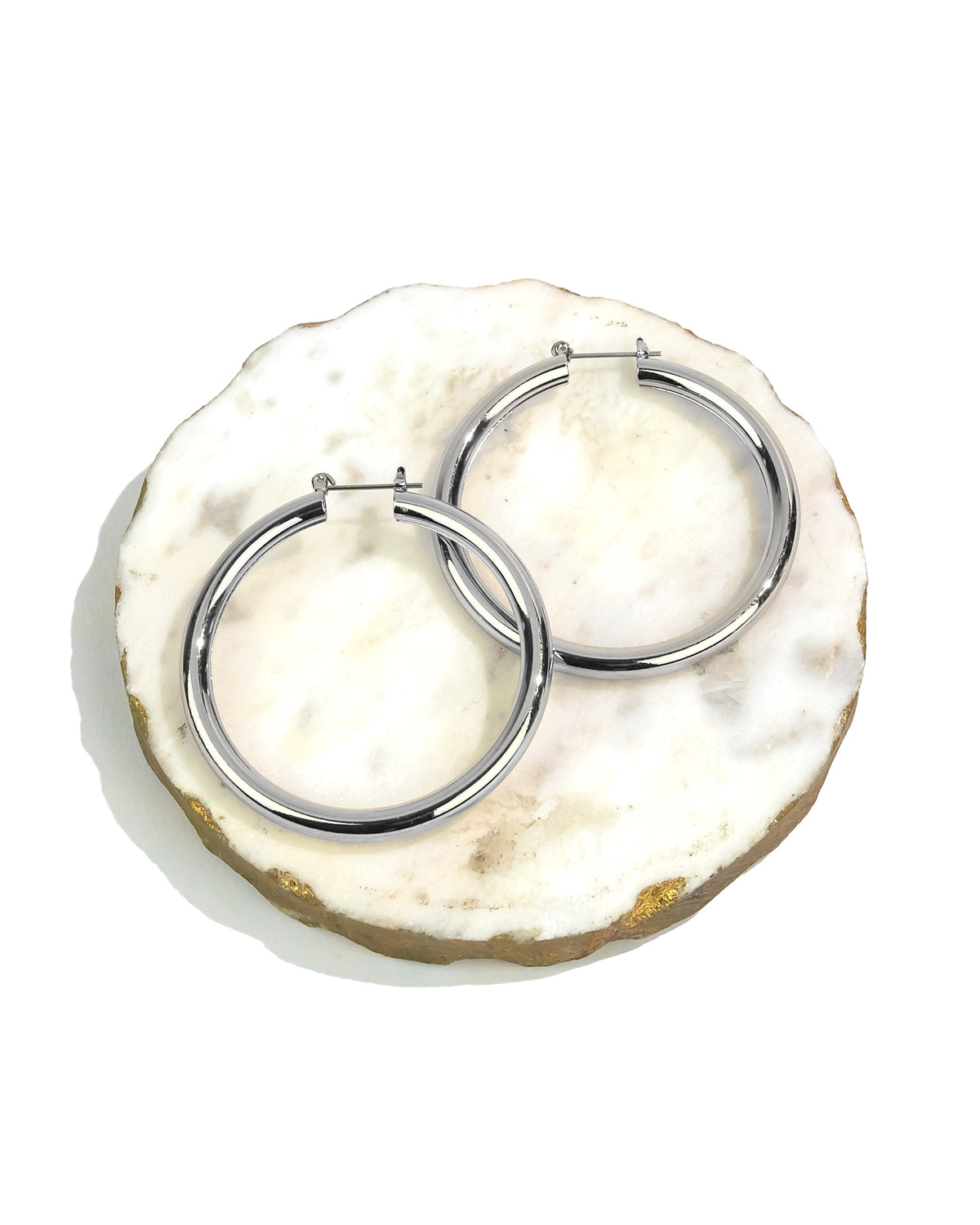 Dauplaise Jewelry - Classic Hoop Earrings in Silver-Tone