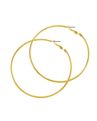 Dauplaise Jewelry - Gold-tone Oversized Hoop Earrings