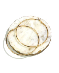 Dauplaise Jewelry - Gold-tone Oversized Hoop Earrings