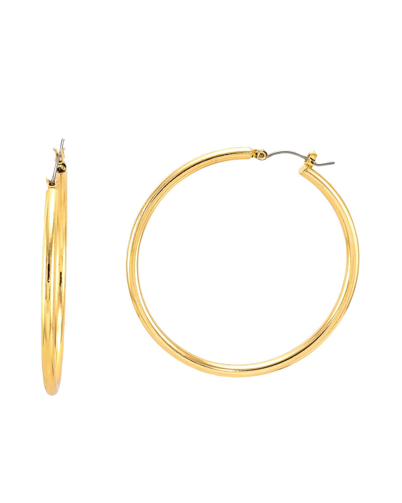 Dauplaise Jewelry - Gold-tone Click Hoop Earrings