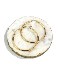 Dauplaise Jewelry - Gold-tone Click Hoop Earrings