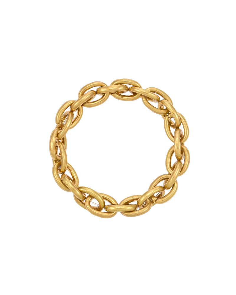 Dauplaise Jewelry - Worn-gold Stretch Chain Links Bracelet