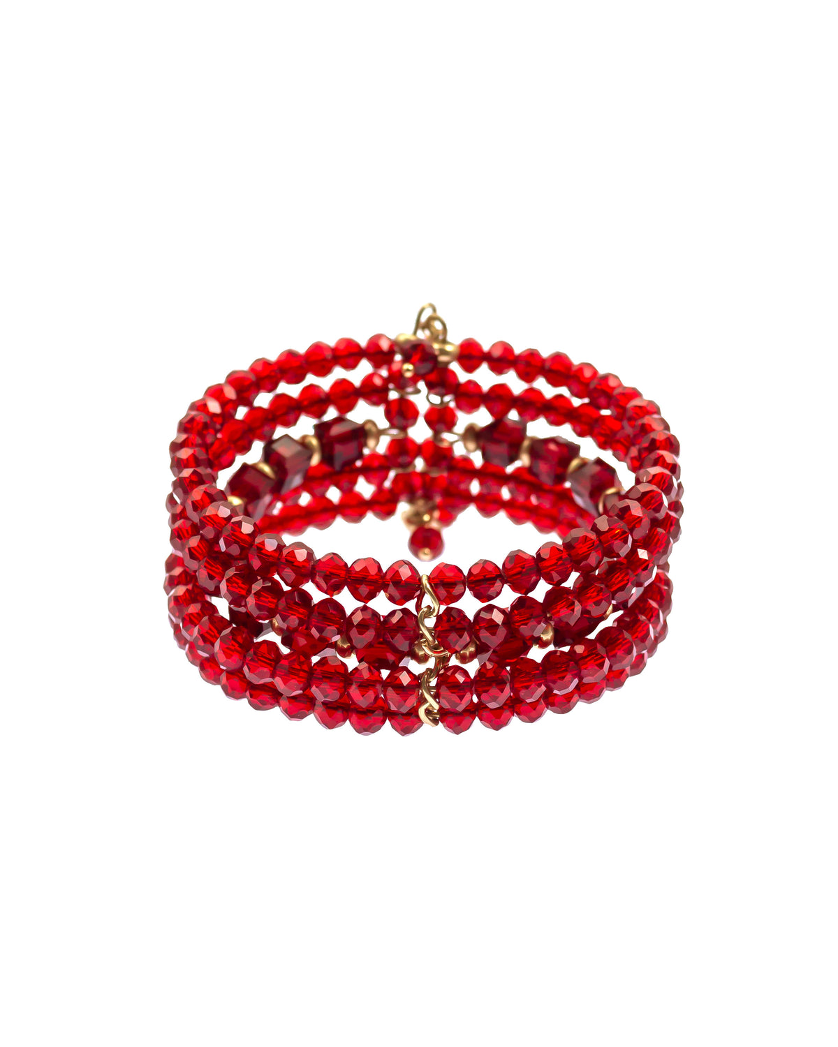 Dauplaise Jewelry - Red Stone Cuff Bracelet