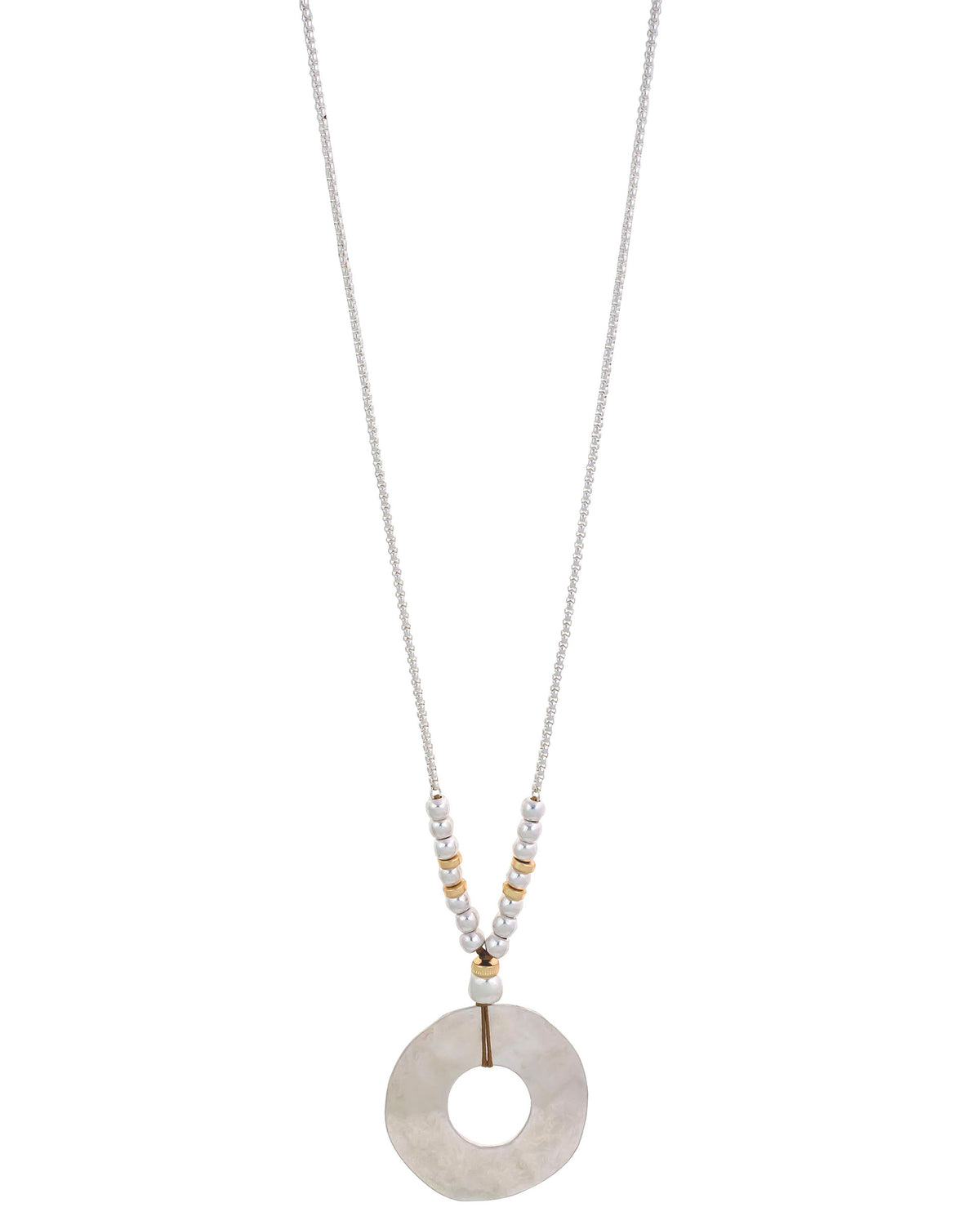 Dauplaise Jewelry - Long Necklace with Donut Pendant