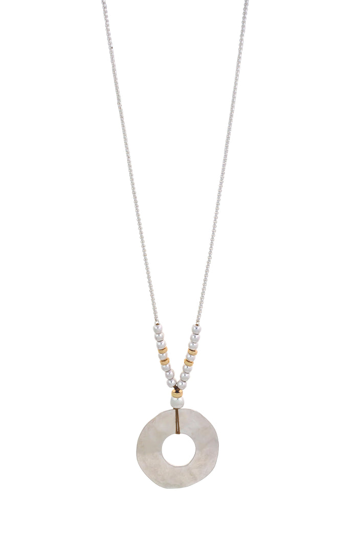 Dauplaise Jewelry - Long Necklace with Donut Pendant